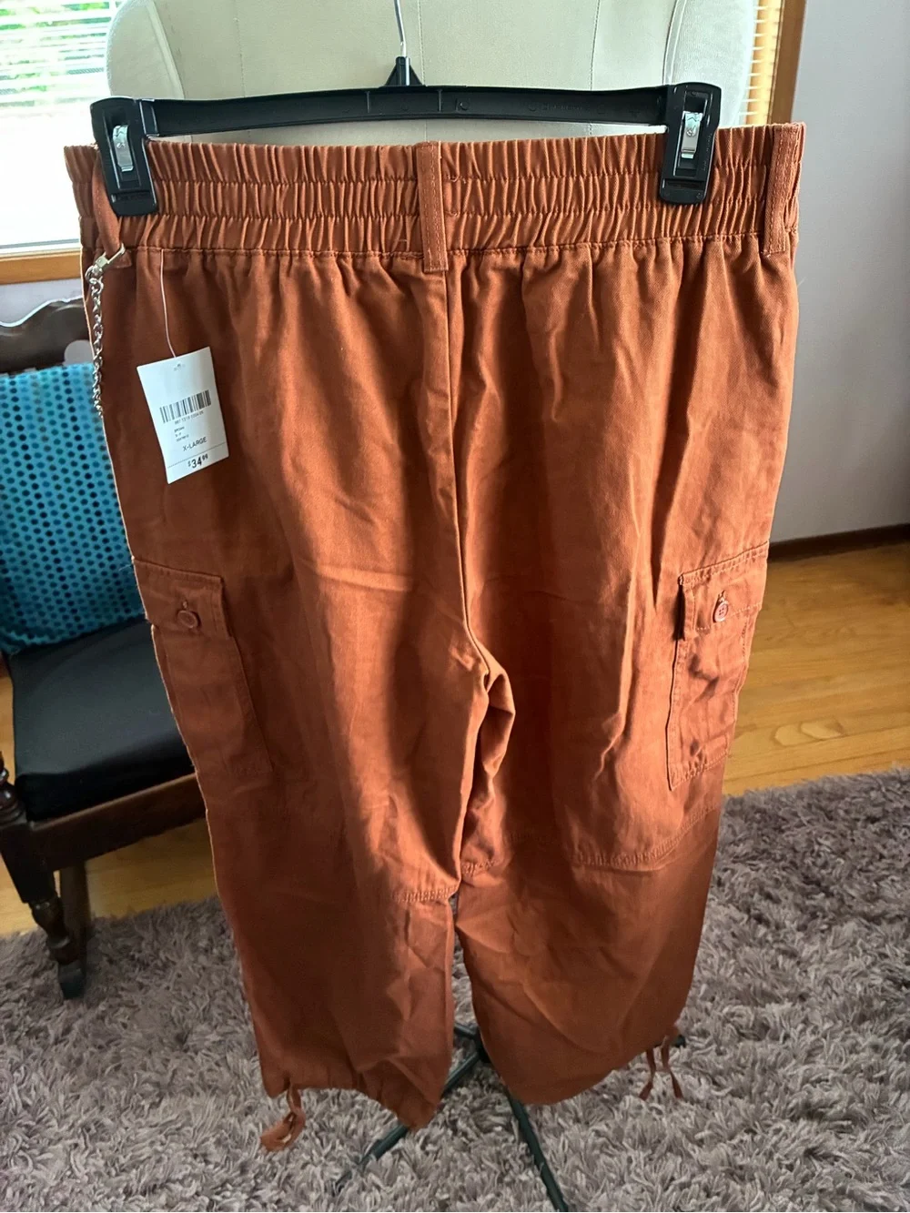 Forever 21 Rust Brown Cargo Joggers with Chain Detail - Picture 2 of 4